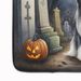 Bearded Collie Spooky Halloween Memory Foam Kitchen Mat Machine Washable Anti-Fatigue Mat Cushion Comfort Bath Mat Or Kitchen Rug_maomaolike.com