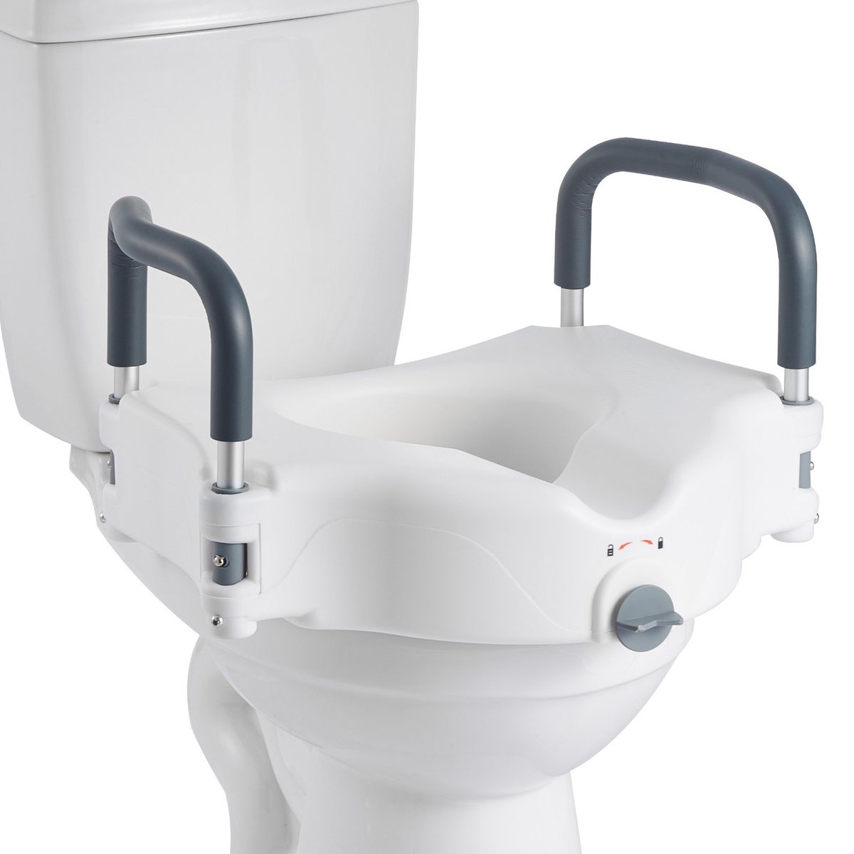 Raised Toilet Seat With Arms, 300 Lbs Load Capacity, 5-Inch Lift Height, Widened Commode Elevated Toilet Seat Riser With Padded Handles For Seniors, Elderly, Handicap, Disabled, And Adults Use_maomaolike.com