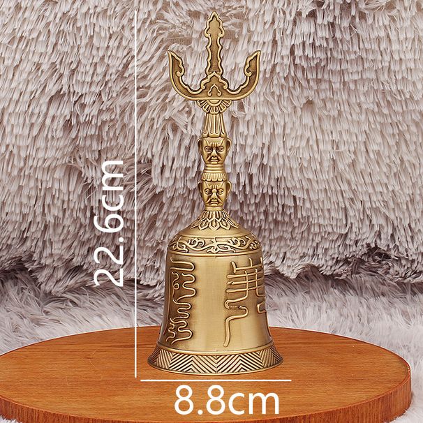 Brass Yin Yang Feng Shui Master Ritual Pronged Copper Ceremony Three Pure Ones Bell Metal Craft_maomaolike.com