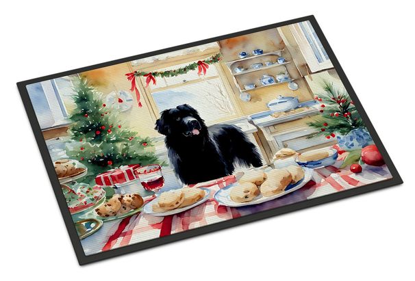 Newfoundland Christmas Cookies Doormat Front Door Mat Indoor Outdoor Rugs For Entryway, Non Slip Washable Low Pile, 24H X 36W_maomaolike.com