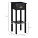 HOMCOM 29" 2-Tier Side Table With Drawer Shelf, End Table For Living Room, Black_maomaolike.com