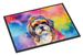 Shih Tzu Hippie Dawg Doormat Front Door Mat Indoor Outdoor Rugs For Entryway, Non Slip Washable Low Pile, 24H X 36W_maomaolike.com
