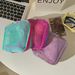 New Dopamine Colorful Tofu Large Capacity Makeup Portable Travel Cosmetic Mesh Storage Bag_maomaolike.com