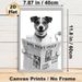 Dog Reading Newspaper Painting Poster, Monochrome Whimsical Dog With Glasses On Toilet Poster, Playful Humorous Decor Ideal For Bathroom, Living Room_maomaolike.com