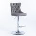 Swivel Velvet Barstools Adjusatble Seat Height From 25-33 Inch, Chrome Base Bar Stools With Backs Comfortable Tufted For Home Pub And Kitchen Island,Set Of 2, AS1712GY, Gray_maomaolike.com
