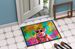 Hippie Animal Pig Doormat Front Door Mat Indoor Outdoor Rugs For Entryway, Non Slip Washable Low Pile, 24H X 36W_maomaolike.com
