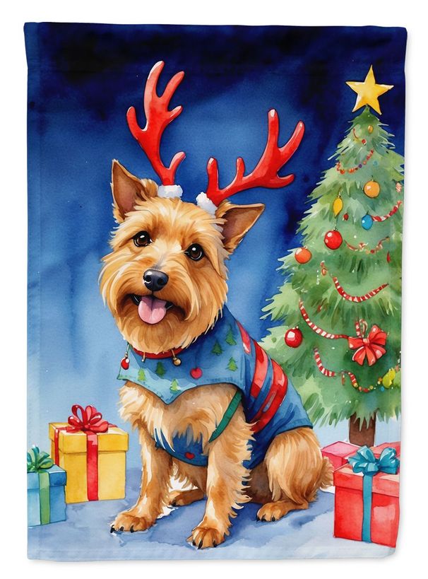 Australian Terrier Christmas Reindeer House Flag Large Porch Sleeve Pole Decorative Outside Yard Banner Artwork Wall Hanging, Polyester, House Size, Multicolor_maomaolike.com