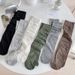 Unisex Stockings mid-tube stockings White stockings ballet is a preppy style for women's socks_maomaolike.com