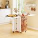 Folding Dining Table 3-in-1 Space-Saving Drop Leaf Kitchen Table With Lockable Wheels For The Kitchen, Dining Area, Workshop And Home Office_maomaolike.com