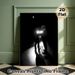 Nighttime Formal Men Silhouette Painting Poster, Monochrome Dramatic Backlit Scene Poster, Atmospheric Stylish Wall Decor For Living Room, Office_maomaolike.com
