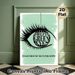Pretty Green Eyes Painting Poster, Minimalist Retro Black Eye & Disco Ball Text Art Poster, Stylish Artistic Decor Ideal For Bedroom, Living Room Or_maomaolike.com