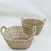 High-Value Handmade Desktop Bedside Grid Storage Hollow Handheld Basket Japanese Simple Cute Straw Weaving_maomaolike.com