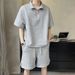 Men's Clothing Ice silk sports suit men summer light luxury men's clothing brand loose short sleeved Polo shirt half zipper_maomaolike.com