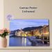 Coastal Town Painting Poster, Serene Warm-lit Mediterranean Seaside Town Scene Poster, Tranquil Waterfront View Brings Cozy Ambiance, Ideal For Living_maomaolike.com