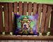 Pit Bull Terrier King Of Mardi Gras Throw Pillow Machine Washable, Indoor Outdoor Decorative Pillow For Couch, Bed Or Patio, 14Hx14W_maomaolike.com