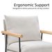 Modern Accent Chair, Comfy Chair With Removable Cushion, Vanity Chair With Wood Armrests For Living Room, Bedroom, White_maomaolike.com