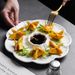 Ceramic Breakfast With Vinegar Dish Sushi Dumpling Snack High-end Divided Plate_maomaolike.com