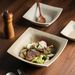 Unglazed Earthenware Square Retro Ceramic Serving Western Soup Salad Bowl Plate Cold Snack Dipping Sauce Dish_maomaolike.com