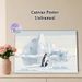 Penguin & Iceberg Themed Painting Poster, Soft-hued Minimalist Arctic Landscape Poster, Serene Tranquil Artwork Suitable For Living Room, Bedroom And_maomaolike.com
