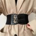 HOT High sense retro pin buckle waist seal elastic wide belt ladies fashion accessories_maomaolike.com