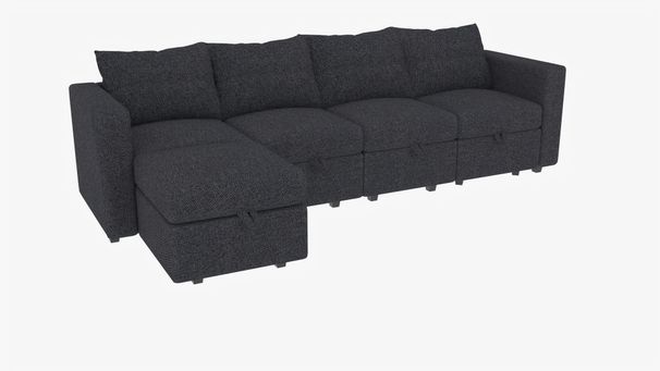 Modular 6-Piece Sectional Sofa – 109''L X 54.5''W X 34''H, Available In Beige, Black, And Gray, Versatile Sectional With Storage Ottoman For Living Room And Family Spaces_maomaolike.com