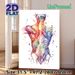 Human Back Muscle Anatomy Painting Poster, Vibrant Watercolor Splatter Style Poster, Informative Anatomical Art Ideal For Medical Clinic, Therapy_maomaolike.com