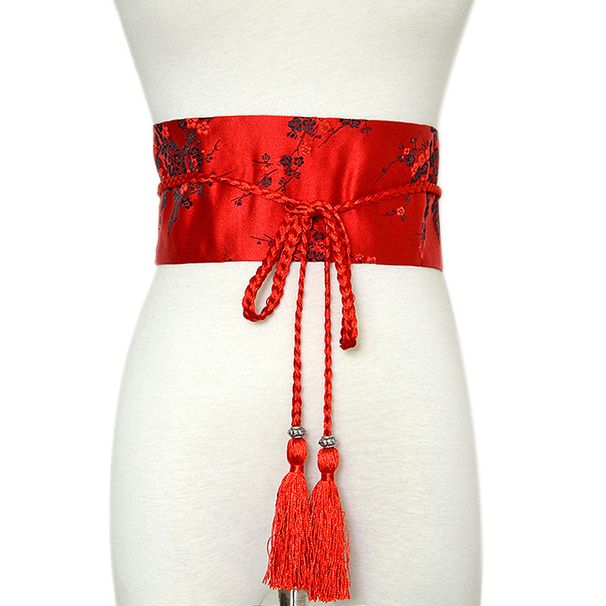 HOT Japanese Rero Tassel Kimono Women Wide Corse Cummerbunds Fashion Floral Prined Yukaa Sash Tie Ehnic Syle Dress_maomaolike.com