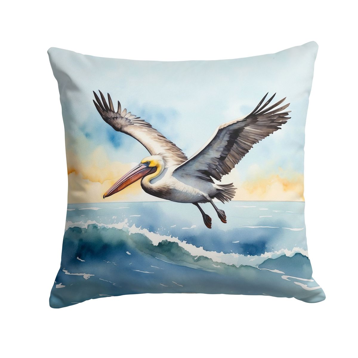 Pelican Soaring Throw Pillow Machine Washable, Indoor Outdoor Decorative Pillow For Couch, Bed Or Patio, 14Hx14W_maomaolike.com