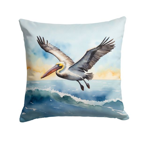 Pelican Soaring Throw Pillow Machine Washable, Indoor Outdoor Decorative Pillow For Couch, Bed Or Patio, 14Hx14W_maomaolike.com