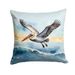 Pelican Soaring Throw Pillow Machine Washable, Indoor Outdoor Decorative Pillow For Couch, Bed Or Patio, 14Hx14W_maomaolike.com