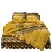 Lace Quilted Crystal Velvet Skirt Single Double Thickened Non-Slip Mattress Bed Cover Protector 1.8m_maomaolike.com