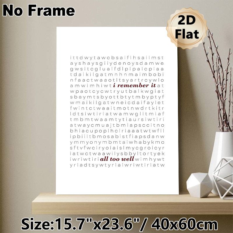 I Remember It All Too Well Themed Painting Poster, Minimalist Typographic Poster, Highlighted Dark Text Design, Nostalgic Wall Decor Idea For Bedroom_maomaolike.com