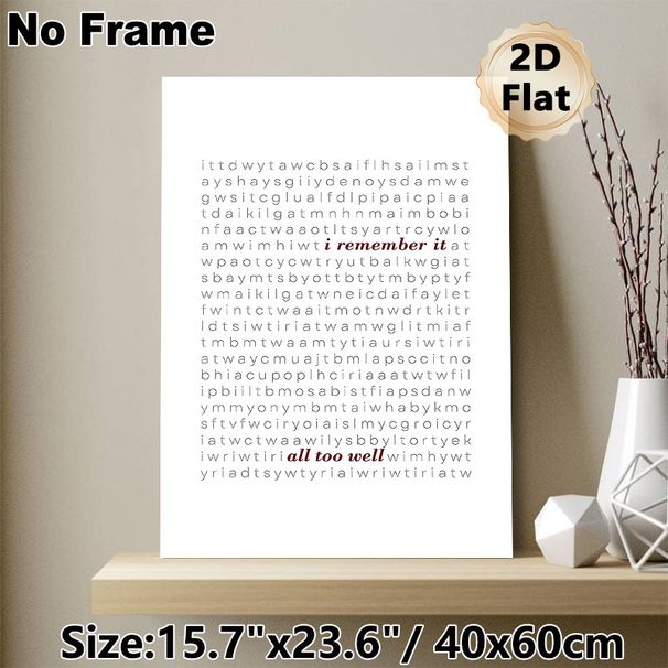 I Remember It All Too Well Themed Painting Poster, Minimalist Typographic Poster, Highlighted Dark Text Design, Nostalgic Wall Decor Idea For Bedroom_maomaolike.com
