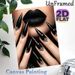 Gothic Lips & Stiletto Nails Painting Poster, Mysterious Dark Glam Poster, Matte Black Lips With Ornate Studded Stiletto Nails, Stylish Gothic Decor_maomaolike.com