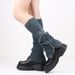 Unisex Zipper knit leg warmers Spice Girls Pile boots boots Women JK long leg warm knit foot warmers tide_maomaolike.com