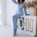 Women's clothing casual palace style lantern sleeve tops bell-bottom pants suit_maomaolike.com