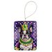 Boston Terrier King Of Mardi Gras Porcelain Ornament Christmas Tree Hanging Decorations For Home Christmas Holiday, Rectangle, Gift, Multicolor_maomaolike.com
