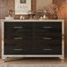 Elegant High Gloss Dresser With Metal Handle,Mirrored Storage Cabinet With 6 Drawers For Bedroom,Living Room_maomaolike.com