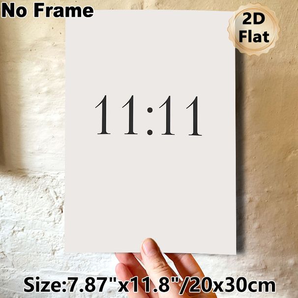 11:11 Themed Painting Poster, Minimalist Monochrome Typographic Poster, Sleek Number Design, Suitable For Bedroom And Living Room Wall Decor_maomaolike.com