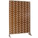 Outdoor & Indoor Privacy Screen Metal Privacy Screen 76" H×48" W, Freestanding Decorative Privacy Screen For Deck Balcony Patio, Privacy Fence Panels For Outside Lawn Garden PS112 BROWN HAMMERTONE_maomaolike.com