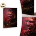 Frenzied Warrior Painting Poster, Dark Gory Dramatic Blood-Splattered Screaming Warrior In Fiery Red Haze Poster, Striking Intense Visual Ideal For_maomaolike.com