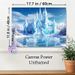 Ice Castle Painting Poster, Enchanting Icy Fantasy Scene With Ice Swans & Snowy Trees Poster, Magical Winter-themed Decor Ideal For Bedroom, Living_maomaolike.com