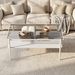 Modern Rectangular Coffee Table With Tempered Gray Glass Top And MDF Layer – Table For Living Room,White Legs_maomaolike.com