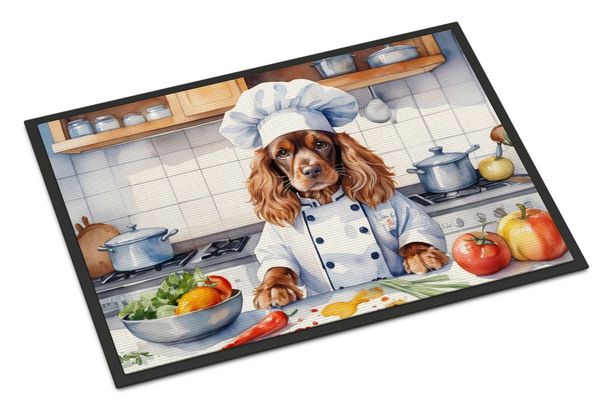 English Cocker Spaniel The Chef Doormat Front Door Mat Indoor Outdoor Rugs For Entryway, Non Slip Washable Low Pile, 24H X 36W_maomaolike.com
