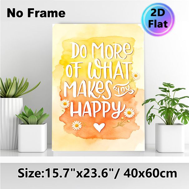 Inspirational "Do More Of What Makes You Happy" Painting Poster, Soft Watercolor Warm Tone With Daisies Poster, Uplifting Decor Piece Suitable For_maomaolike.com