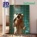 Shower-singing Lion Painting Poster, Whimsical Anthropomorphic Lion Poster, Funny Design Of Lion With Sunglasses Singing Under Shower, Brings Playful_maomaolike.com