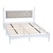 Wood Bed Frame With Fabric Upholstered Headboard, Solid Rubber Wood With Wood Central Supports, 1000 Lb Capacity, Easy Assembly, No Box Spring Needed, Full - White_maomaolike.com