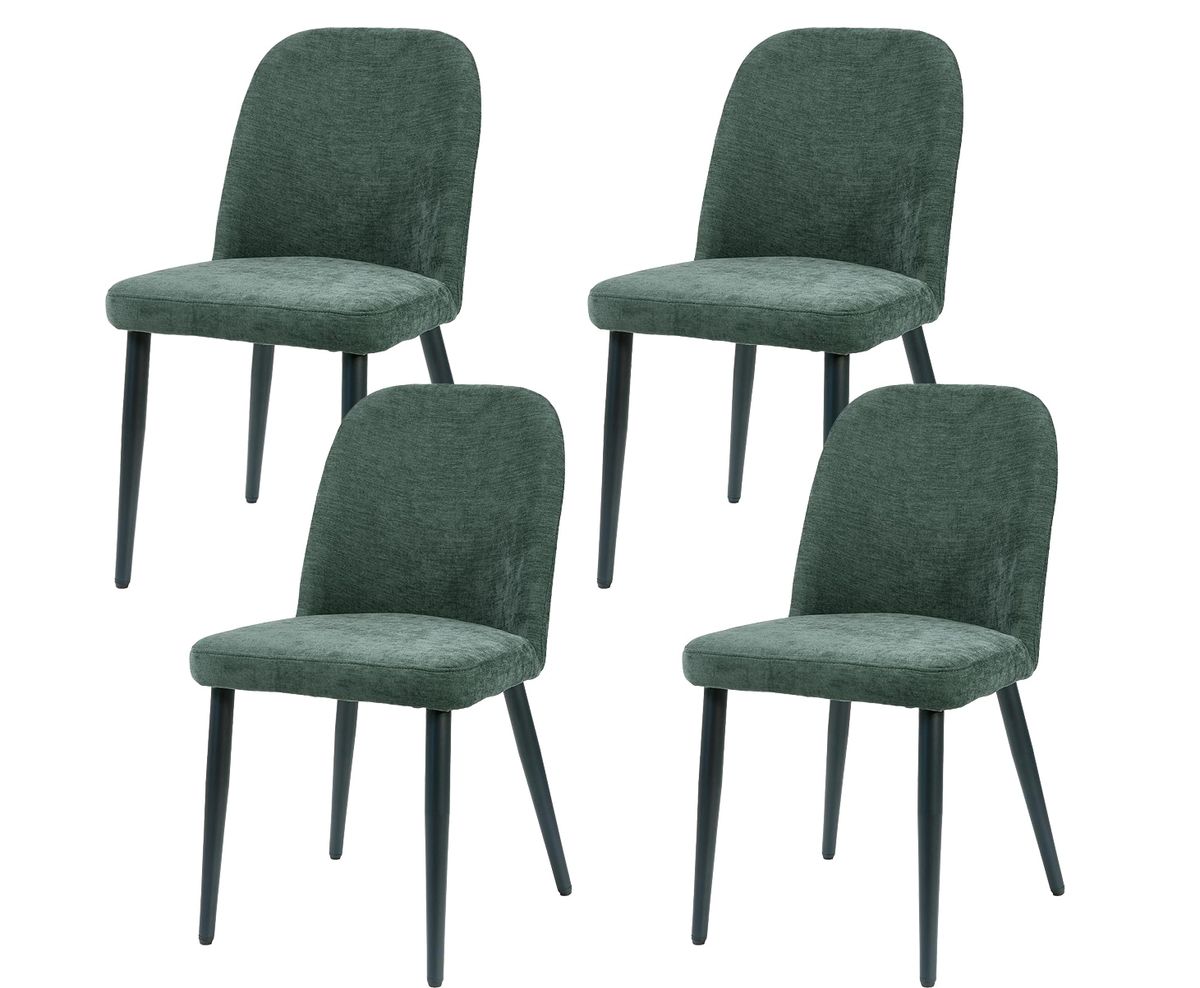 Dark Green Fabric Identities Chair With Metal Legs, Armless Chair Set Of 4 For Kitchen, Restaurant, Living, Meeting Room_maomaolike.com