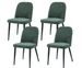 Dark Green Fabric Identities Chair With Metal Legs, Armless Chair Set Of 4 For Kitchen, Restaurant, Living, Meeting Room_maomaolike.com