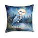 Blue Heron Under The Moonlight Throw Pillow Machine Washable, Indoor Outdoor Decorative Pillow For Couch, Bed Or Patio, 18Hx18W_maomaolike.com
